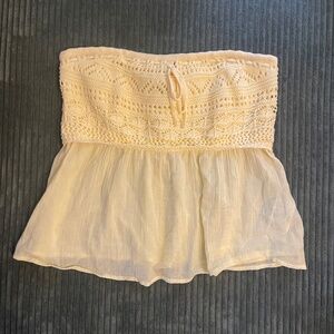 Hollister Yellow Crochet Top